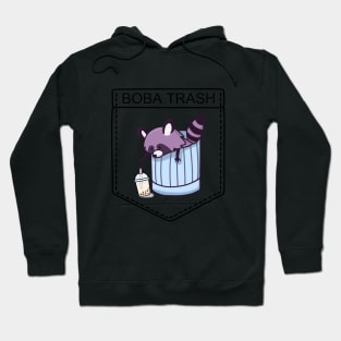 Boba Trash Racoon T-shirt Pocket Hoodie